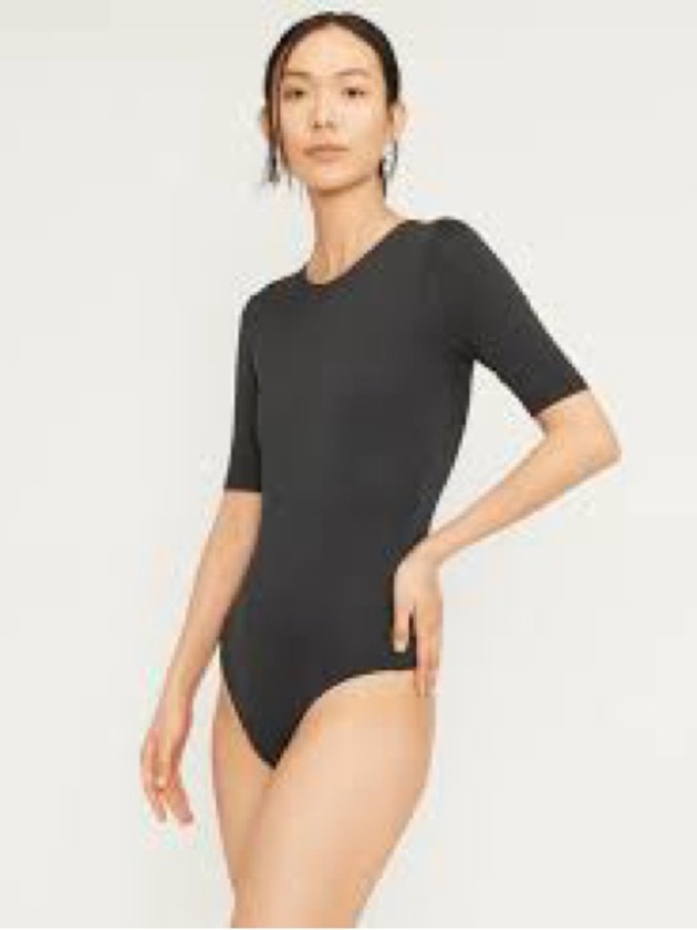 Everlane Short Sleeve Crew Neck Bodysuit - Black